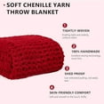 thumbnail image 2 of Chunky Knit Blanket - Soft Chenille Yarn Throw - 60x80 inch: Handmade Thick Cable Crochet Blanket - Large Chunky Yarn Rope Knot Throw for Couch, Sofa, Bed, Home Decor, 2 of 8