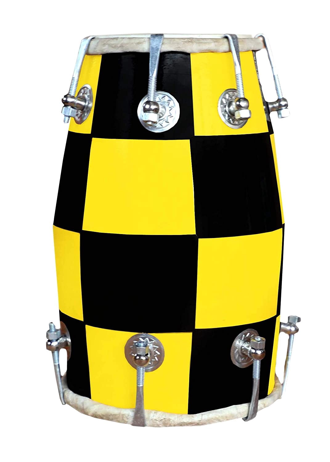Naad Nuts & Bolt Wooden Musical Baby Dholak Instrument Drum |Yellow 2023 - Polished
