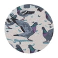 thumbnail image 4 of WYYP Full Width Single-Sided Printing Round Tablecloth Seamless Cute Pigeons Pattern White, 4 of 8