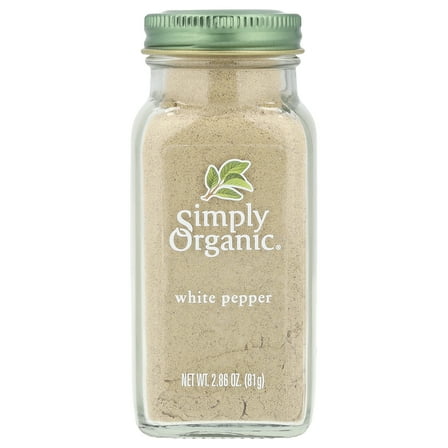 Simply Organic White Pepper, Certified Organic, 2.86 Oz
