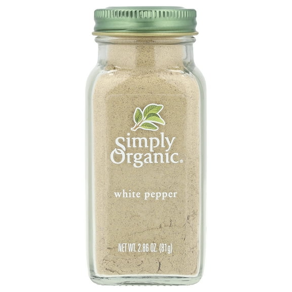 Simply Organic White Pepper, Certified Organic, 2.86 Oz