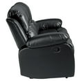 thumbnail image 4 of Pemberly Row Modern Faux Leather Double Reclining Sofa, 3 Seater Recliner Couch for Home Living Room, Black, 4 of 8