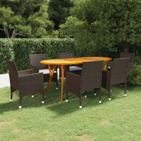 vidaXL Patio Dining Set Outdoor Garden Dinette Seating Multi Colors 5/7 Piece