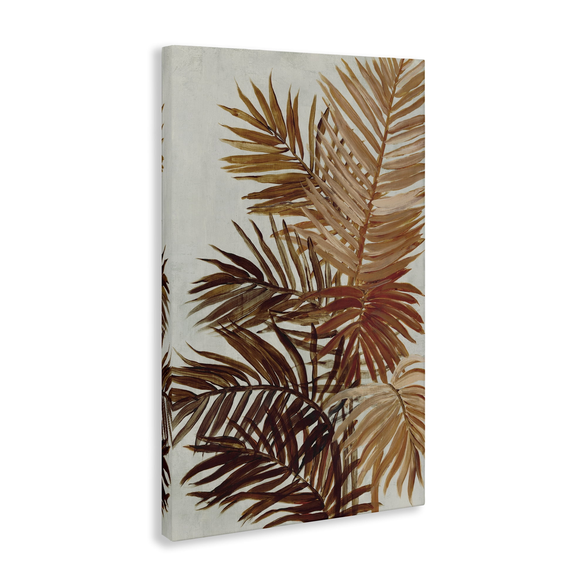 Stupell Industries Natural Palm Leaves Plants & Flowers Painting Wrapped Canvas Art Print Wall Art, 20 x 30