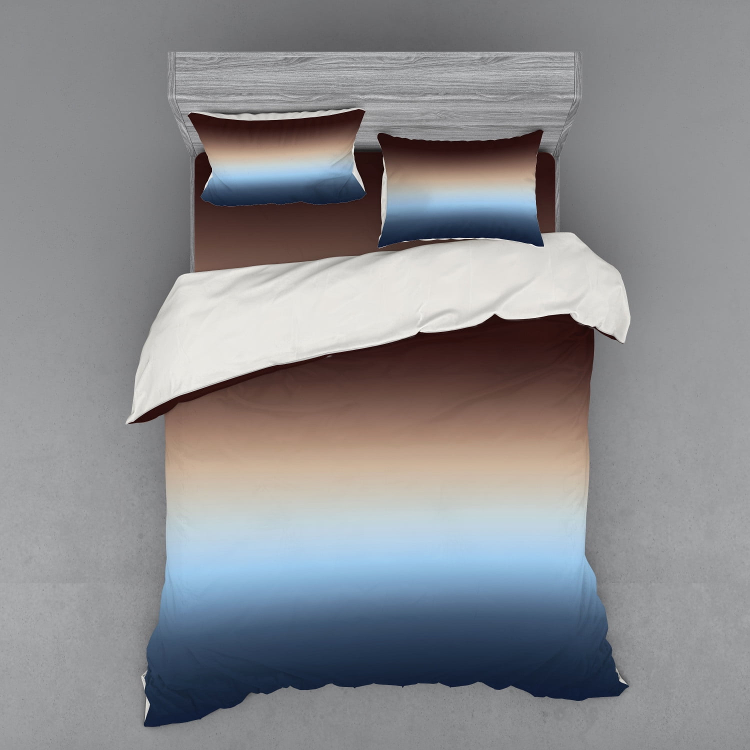 Ombre Duvet Cover Set, Arrangement with Gradual Color Change Modern