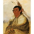 thumbnail image 2 of George Catlin 15x18 Black Ornate Wood Framed Double Matted Museum Art Print Titled - Ni-A-Co-Mo, Fix with the Foot, a Brave (1830), 2 of 5