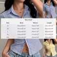 thumbnail image 3 of Women's Summer Y2k Button Down Shirts Cute Short Sleeve Striped Fitted Crop Tops Going Out Vacation, 3 of 9