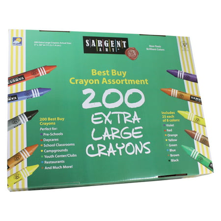 Sargent Art® Best-Buy Crayon Asst, Extra Lg Size, 200