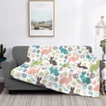 thumbnail image 2 of Uemuo Easter Rabbit Printed Throw Blanket for Couch, Fluffy Fuzzy Blankets for Bed, Sofa, Cozy Flannel Faux Fur Blanket-80"x60", 2 of 6