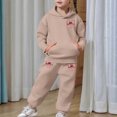 thumbnail image 6 of Tiweut Outfits for Girls 2 Piece Winter Lined Long Sleeve Hoodie and Joggers Comfy Clothes,6-7 Y, 6 of 7