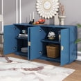 thumbnail image 2 of TUANLUO Buffet Sideboard, Accent Cabinet with 4 Doors, Modern Buffet Cabinet with Adjustable Shelves, Wood Storage Cabinet Furniture for Kitchen Dining Room Living Room, 60"L x 15"W x 30"H, Blue, 2 of 10