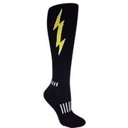 MOXY Socks Black with Electric Yellow Knee-High Insane Bolt Mudrun Socks