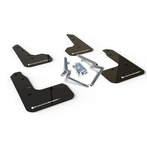 Rally Armor MF51-UR-BLK-WH Black Mud Flap with White Logo for 2017-2019 Honda Civic Sport Touring UR