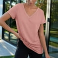 thumbnail image 5 of T Shirts For Women Womens Tops Spring And Autumn Short Sleeved V Neck T Shirt Top, 5 of 7