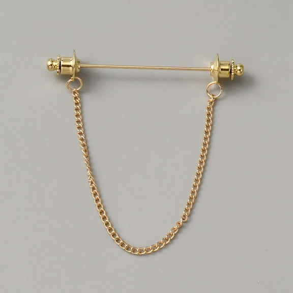Alloy Hanging Chains Shirt Collar Pins Necktie Stick Pins for Men Light golden 60x60x10mm Pin: 1mm