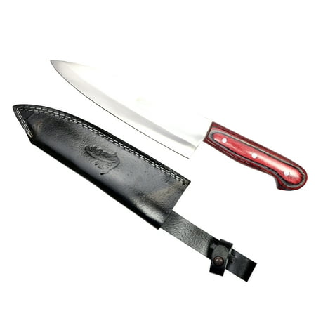 

TheBoneEdge 13.5 Red & Black Wood Handle Chef Choice Stainless Steel Kitchen Knife