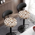 thumbnail image 3 of Renewold Stool Covers Round 2 Pack Stretch Bar Stool Saddle Padded Seat Covers Washable Animal Print Stool Slipcovers for 12-14 Inch Chair for Home Decor, Brown Heart Zebra Leopard Print, 3 of 6