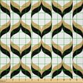 thumbnail image 2 of Ambesonne Modern Fabric by the Yard Microfiber, Golden Black Stripes Pattern, 5 Yards, Sand Brown and Charcoal Grey, 2 of 2