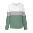 thumbnail image 4 of Hvot&aat Women's Casual Long Sleeve Color Block/Solid Sweatshirts Loose Fit Crewneck Pullover Tops, 4 of 4