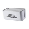 thumbnail image 5 of 1 Cables Management Box Cord Hider Box Power Strip Cover White Sleek Design for Computers Router USB Hub Under Desk, 5 of 9