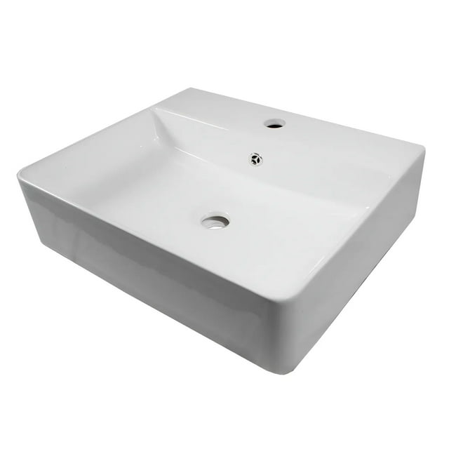 Lavabo Cuadrado Ceramico Clasico 50x42x13 cm Jauz Improvement J0535 Color Blanco