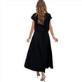 thumbnail image 3 of Conjunto de Falda de Verano para Mujer, 2 Piezas, Top de Corta, Cintura Elástica, Vestido con Bolsillos, Negro, Talla M, 3 of 9