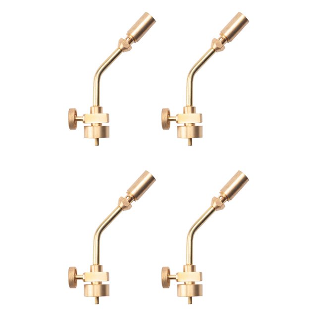 4X Cabezal de Soplete de Soldadura de Propano con Llama de Lápiz de Latón, Cabezal de Soplete de Gas Propano MAPP con Manejar de Metal