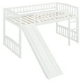 thumbnail image 3 of Aukfa Solid Wood Loft Bed with Slide for Kids Girls Boys, Twin Size, White, 3 of 8