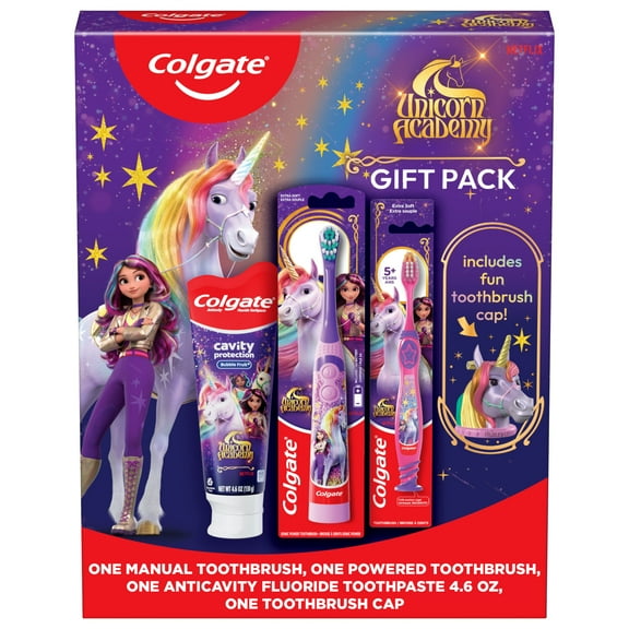 Colgate Unicorn Academy Kids Toothbrush and Kids Toothpaste Gift Pack