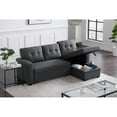 thumbnail image 4 of HomeStock City Chic L-Shaped Fabric Reversible, Easy Convertible Pull-Out Sleeper Sectional Sofa-Color:Dark Gray, 4 of 9