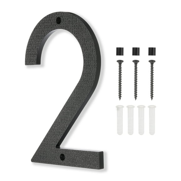 8 Inch House Numbers, House Address Numbers Sign Large Floating House Numbers Modern House Numbers with Screws for Outside Door Wall Street, Black, 2
