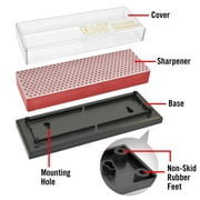 DMT 6-in Diamond Whetstone Fine 600 Grit Knife Sharpener, Red, with Plastic Cover