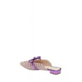 thumbnail image 2 of Cecelia New York Bethel Flat Mule Leather Bow Slip On Pointed Toe Flats Sandals (Power Purple, 7), 2 of 6