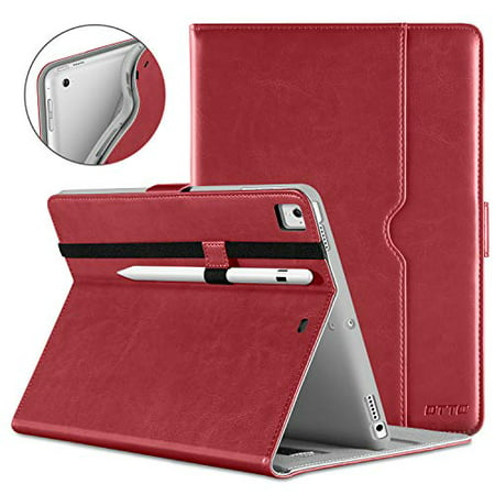 DTTO New iPad 9.7 Inch 5th/6th Generation 2018/2017 Case with Apple Pencil Holder  Premium Leather Folio Stand Cover Case for Apple iPad 9.7 inch  Also Fit iPad Pro 9.7/Air 2/Air - Red(Grey DTTO New iPad 9.7 Inch 5th/6th Generation 2018/2017 Case with Apple Pencil Holder  Premium Leather Folio Stand Cover Case for Apple iPad 9.7 inch  Also Fit iPad Pro 9.7/Air 2/Air - Red(Grey
