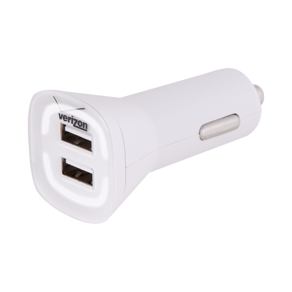 Fast Car Charger with Dual USB Ports with Verizon 5V/4.8A Fast Charge Tech For iPhone 7, Galaxy