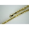 Authentic 10k Yellow Solid Gold Diamond Cut Rope Chain 1.5mm/16"~30" for Men Women