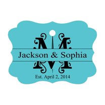 100 PCS Personalized Wedding Favor Gift Paper Tags Custom Made Hang Tags