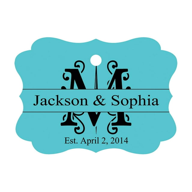 100 PCS Personalized Wedding Favor Gift Paper Tags Custom Made Hang Tags