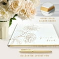 thumbnail image 6 of Lovely J Dragonfly Gold Stamped Floral Wedding Guest Book with Pen, 6 of 7