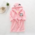 thumbnail image 2 of NOLDARES Kid Fleece Hooded Robes Girls Bathrobes Boys Soft Plush Sleepwear Toddler Fuzzy Pajamas,Pink,9-10 Y, 2 of 6