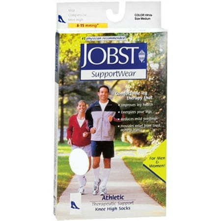 JOBST ATHLETIC KNEE 8-15 CLOSED TOE WHITE MD