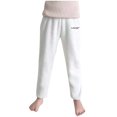 thumbnail image 2 of piuwrlz Girls Boys Winter Thick Velvet Pants for Kids Long Plush Cotton Sweatpants Slim White Size 8 Years, 2 of 5