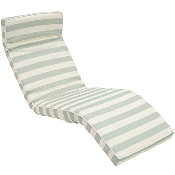 Sunnylife: The Lounger Chair - Sea Sage Stripe - Ground Chaise, Adjustable Seat, Water Resistant Cover, Foldable Steel Frame, Pool-Sand-Outdoor-Beach