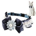 thumbnail image 3 of Pet Collar Adjustable Cute Fake Pearl Floral Decor Dog Collar Cat Collar, 3 of 6
