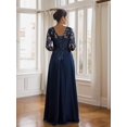 thumbnail image 3 of Vestido Geforsp Dusty Rose con mangas 3/4 para madre del novio, 3 of 8