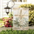 thumbnail image 3 of Happy Easter Day House Flag Burlap Outdoor Flag He Is Risen Lilies and Cross God Blessing Outdoor Flags Vertical Double Sided Welcome Flag for Home, Farmhouse Spring Outdoor Decor 12.5''×18''in., 3 of 4