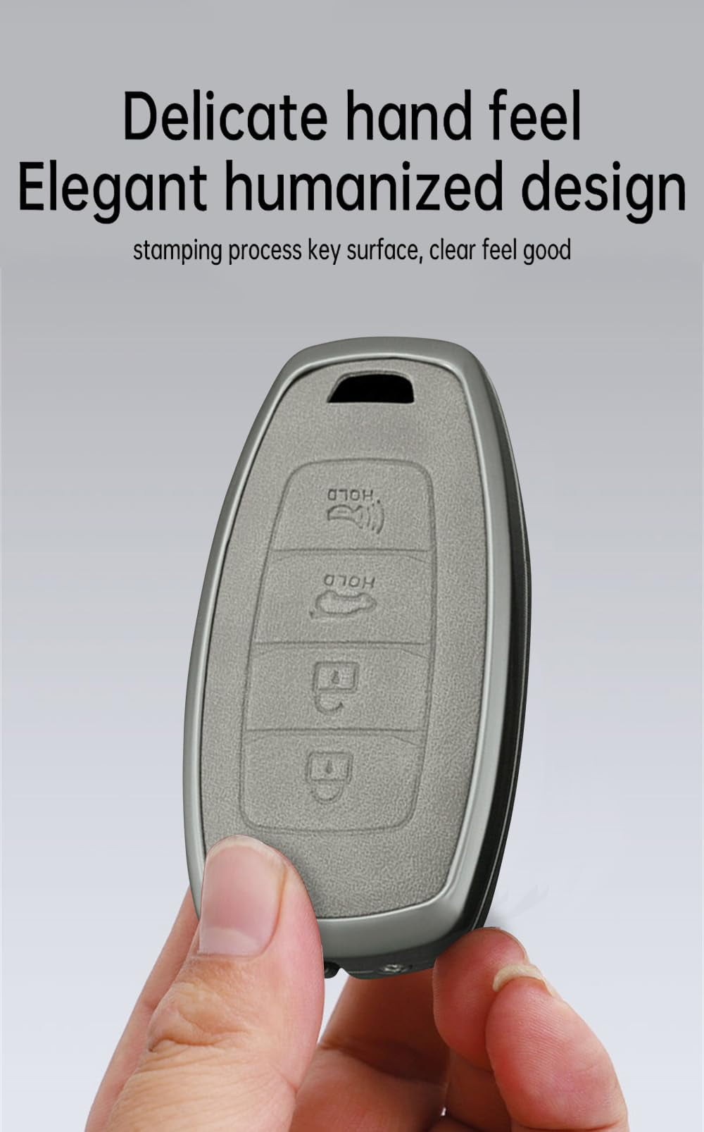 Key Fob Cover with keychain, Zinc Alloy Car Key Fob Case Compatible with Hyundai i30 ix25 Ix35 Elantra Encino Kona Solaris Azera Grandeur Ig TM Accent Santa Fe Palisade 4 Button Key Protector Holder