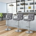 thumbnail image 2 of Alden Design Adjustable Modern Velvet Bar Stools with Swivel, Set of 2, Dark Gray, 2 of 7