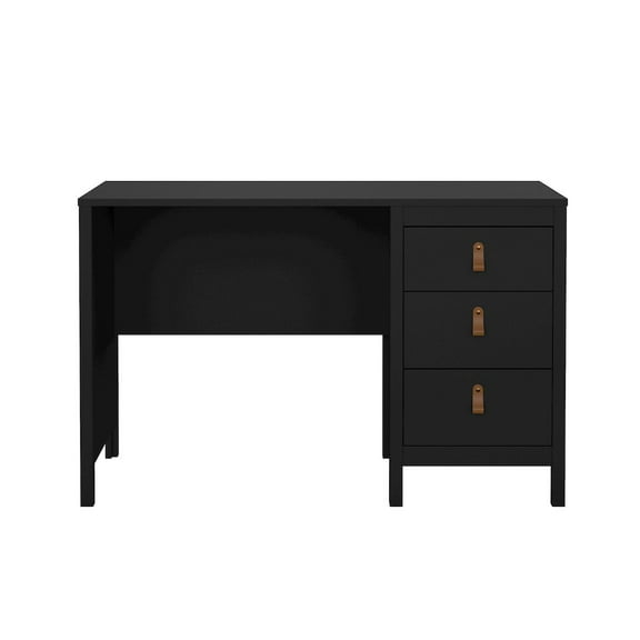 Tvilum Madrid Home Office Writing Desk with 3 Storage Drawers for Adults, Black Matte