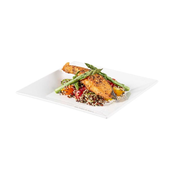 Voga Square White Melamine Small Plate - Classic - 6" x 6" x 3/4" - 4 count box